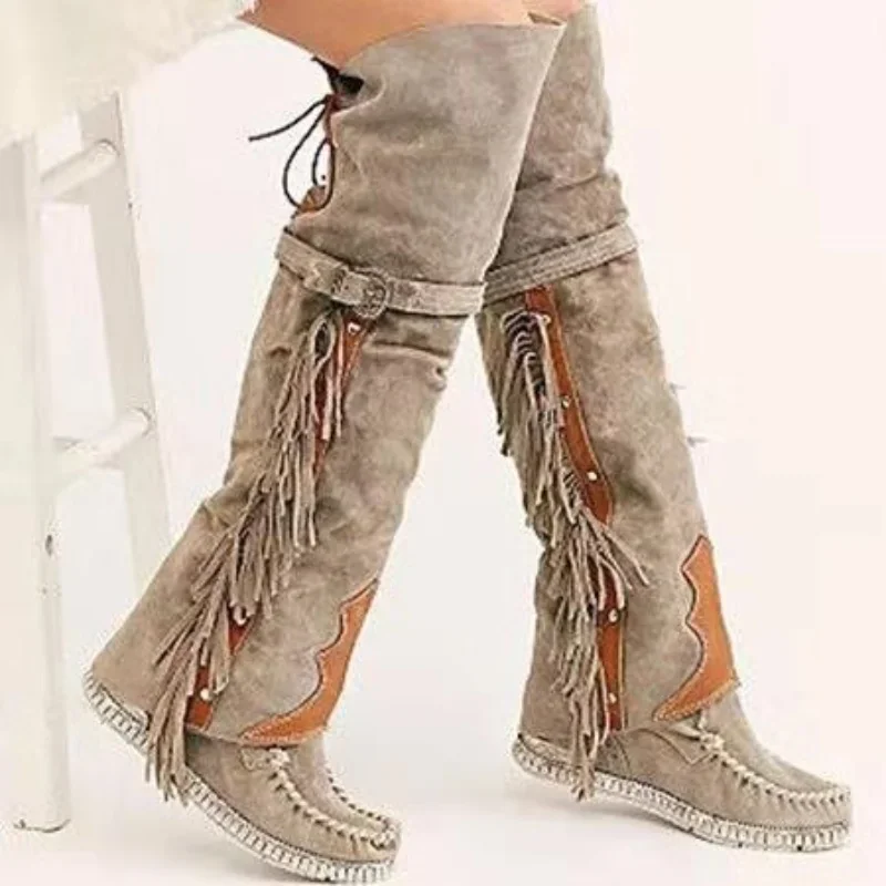 Ethnic Fashion In - Mode bohême genou longueur femmes bottes