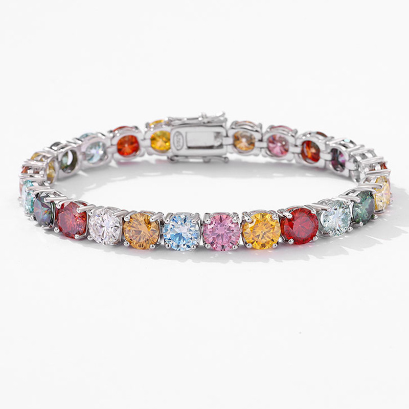 Ethnic Wear In Fashion - Bracelet en moissanite couleur dopamine en