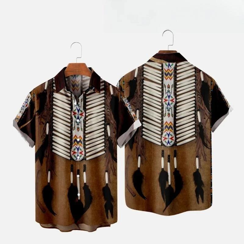 Fashion Ethnic Indian Clothing - Chemises de plage imprimées 3D style