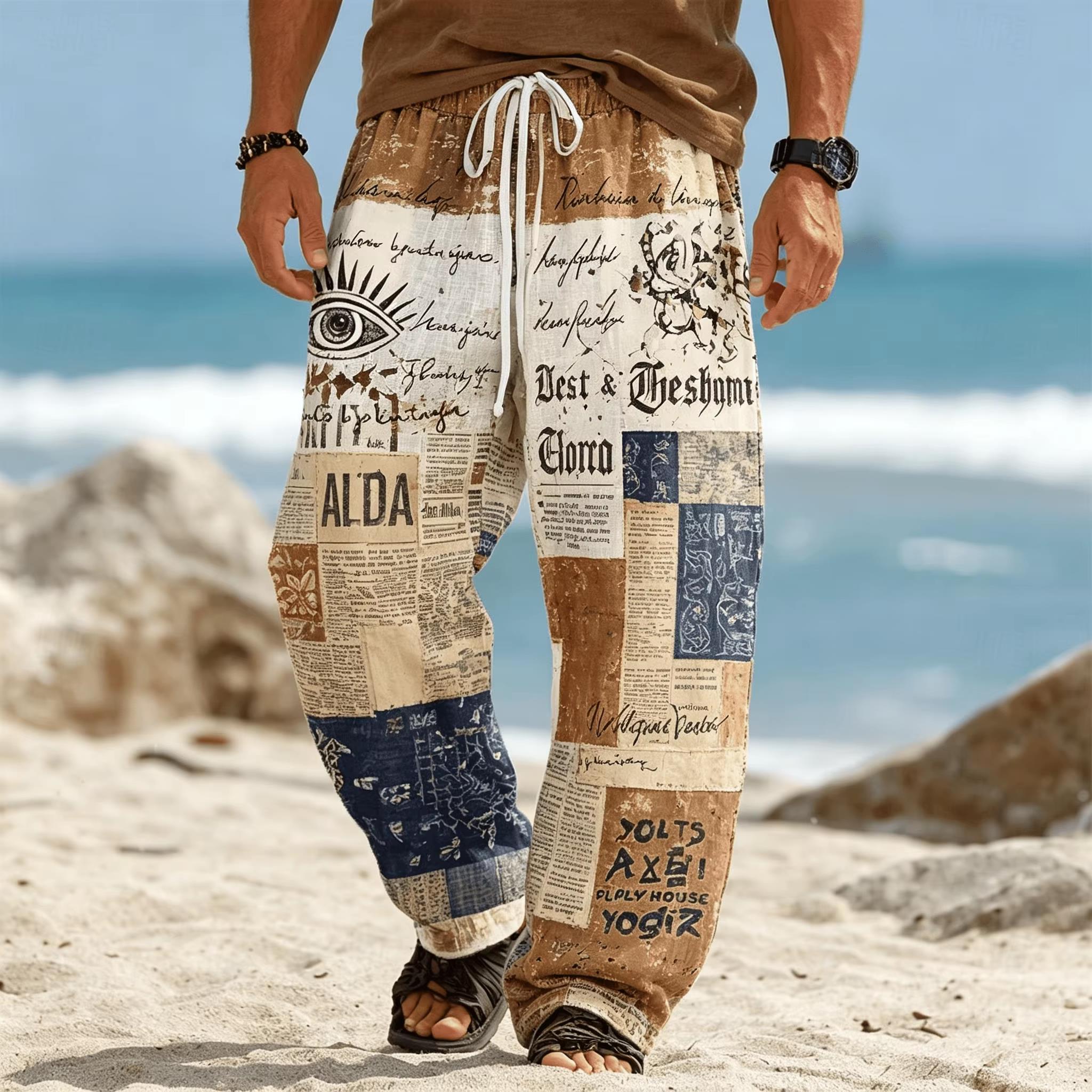 Ethnic Fashion For Men - Pantalon ample à jambe droite de