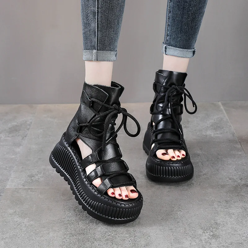 Bottines ethniques en cuir vér - Ethnic Fashion In avis et prix