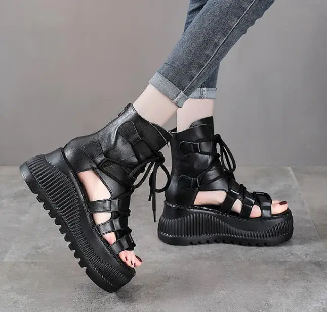 Bottines ethniques en cuir vér - Ethnic Fashion In avis et prix