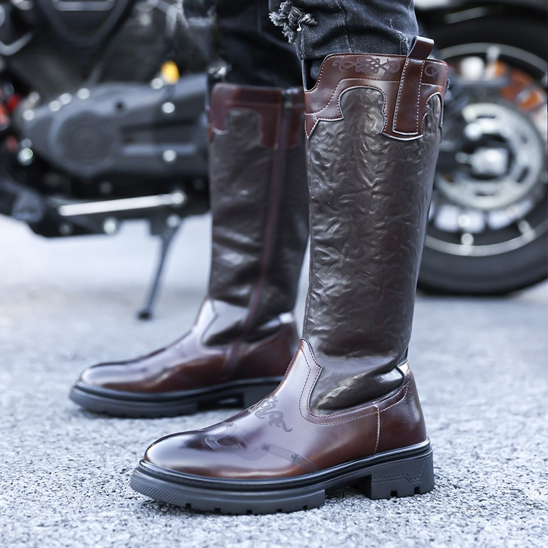 Bottes mi-mollet pour hommes b - Ethnic Fashion In avis et prix
