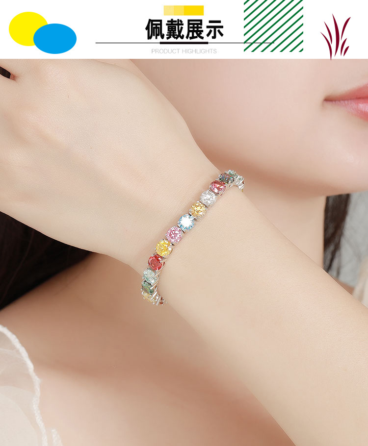 Bracelet en moissanite couleur - Ethnic Wear In Fashion avis et prix